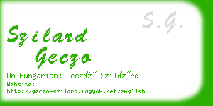 szilard geczo business card